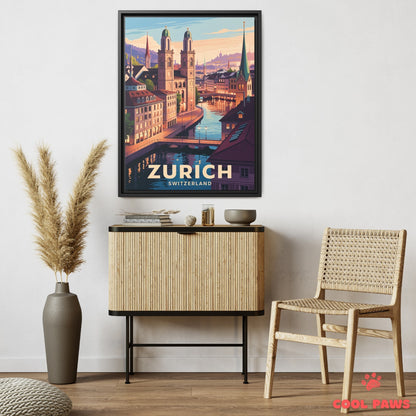 Zurich Travel Print | Swiss Grossmünster | Switzerland