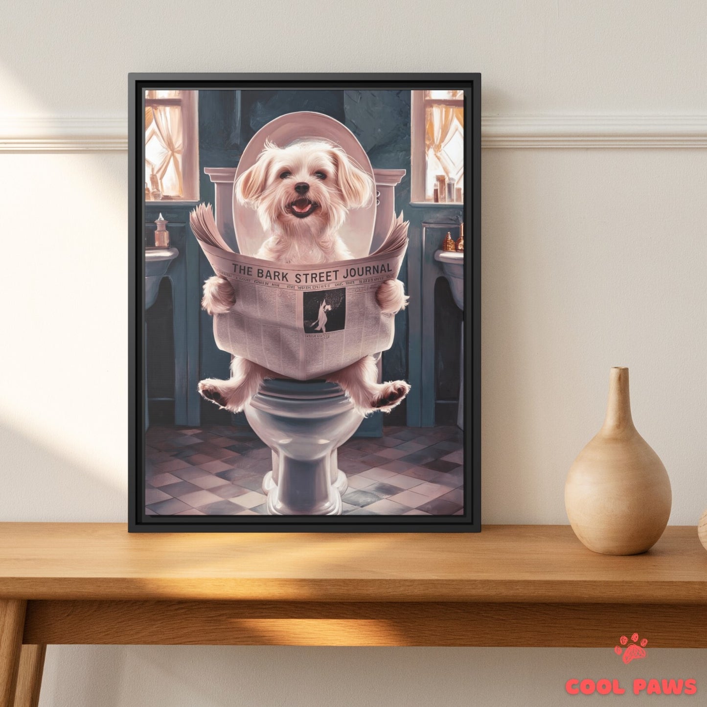 Maltese Reading the Newspaper on the Toilet