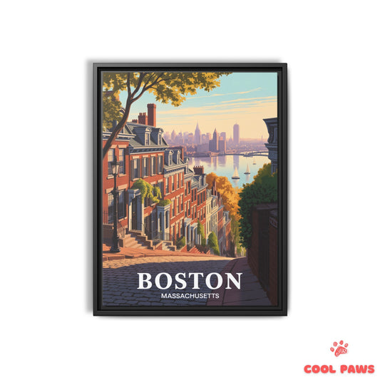 Boston Travel Print | Beacon Hill Massachusetts