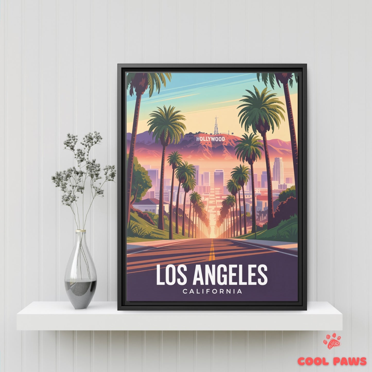 Los Angeles Travel Print | Hollywood Sign California