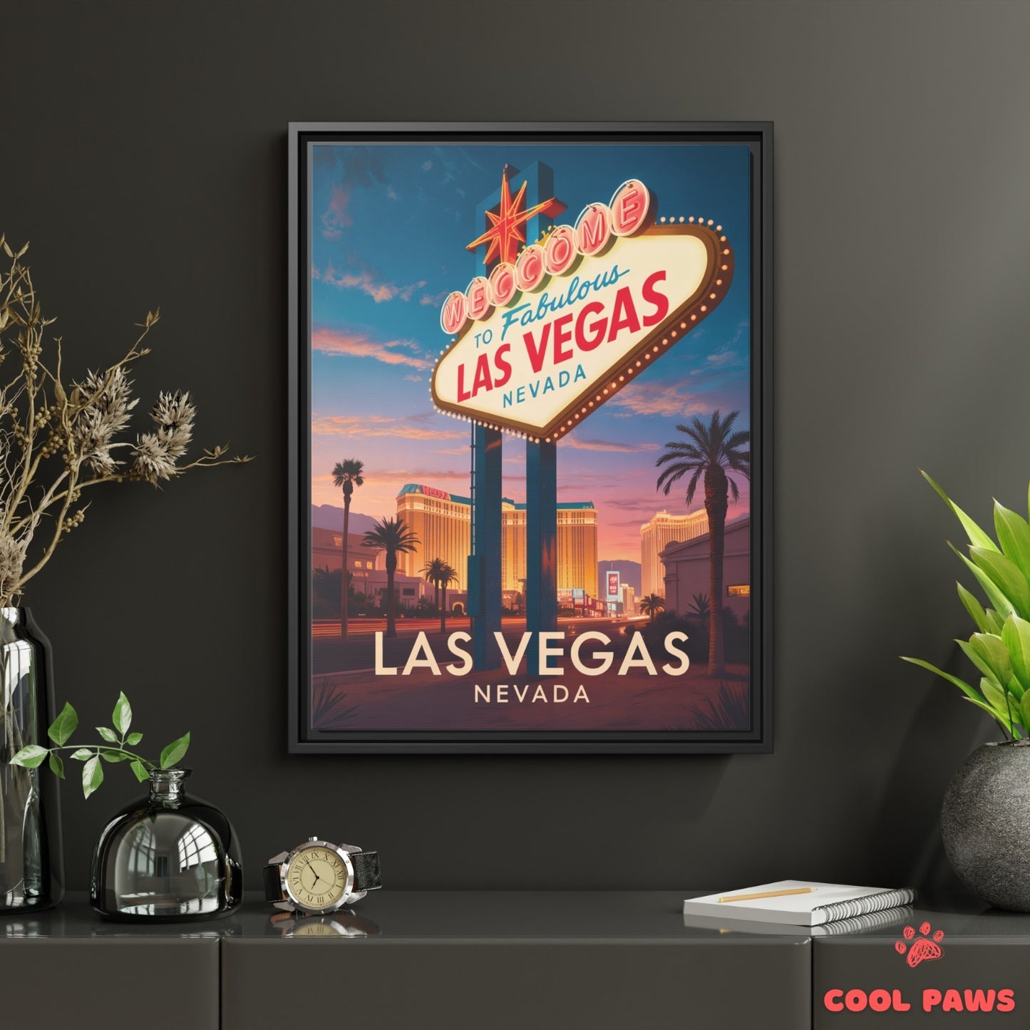 Las Vegas Travel Print | Fabulous Vegas Sign Nevada