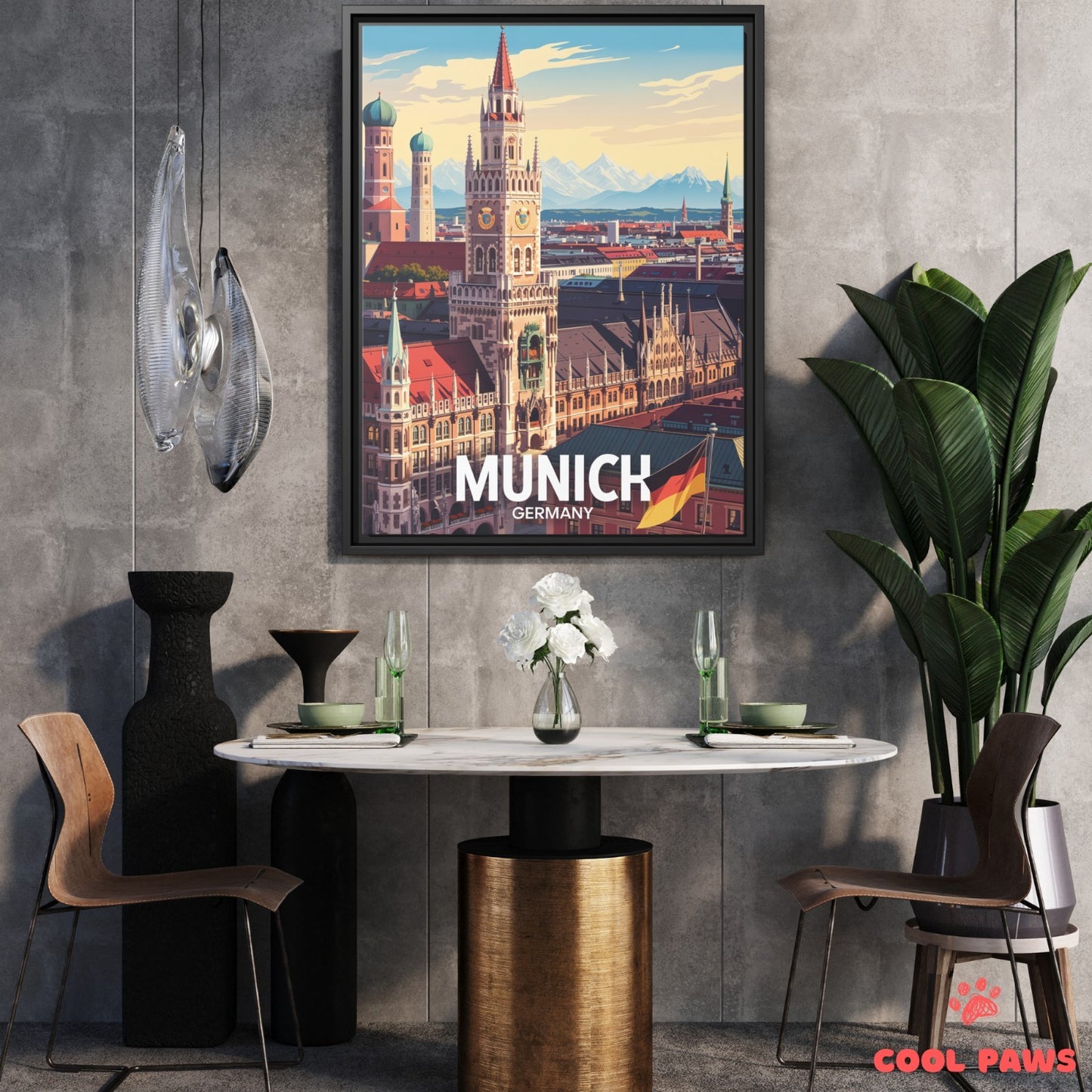 Munich Travel Print | German Marienplatz | Germany