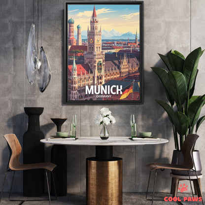 Munich Travel Print | German Marienplatz | Germany