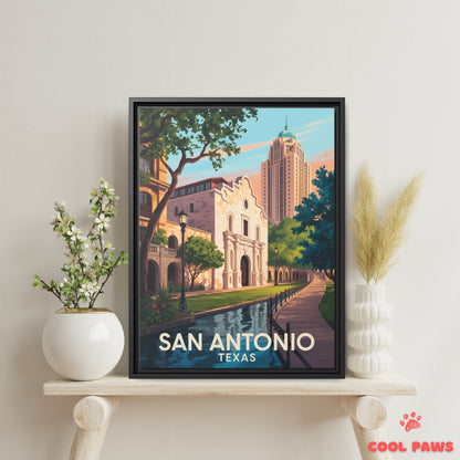 San Antonio Travel Print | The Alamo Texas
