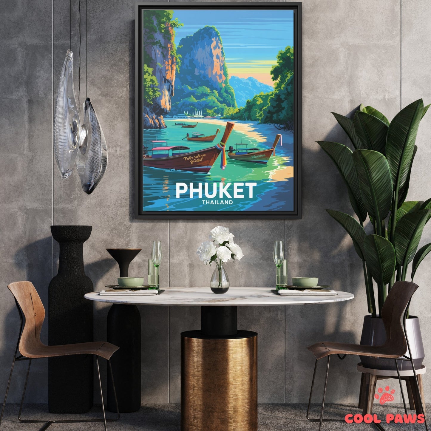 Phuket Travel Print | Longtail boats | Thailand