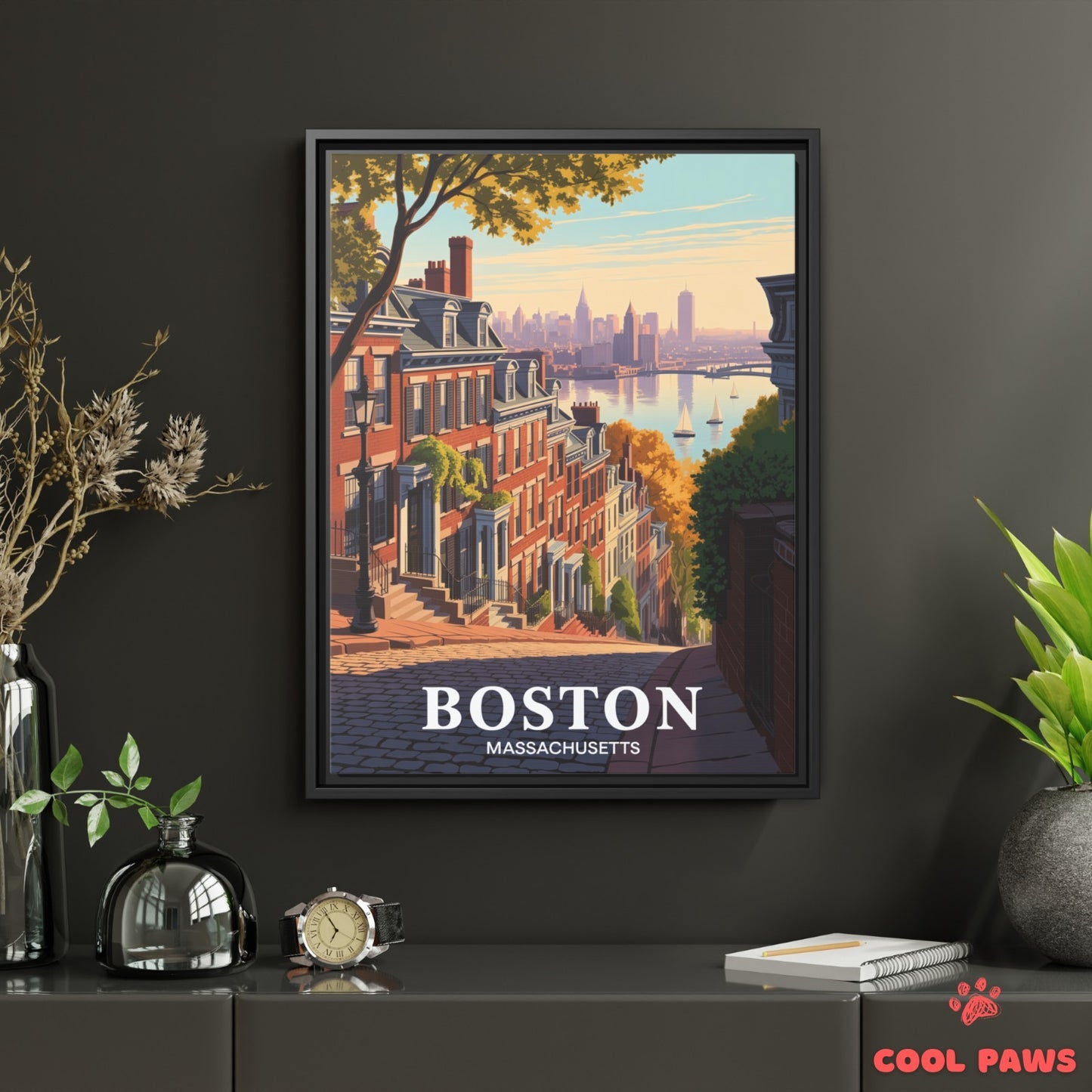 Boston Travel Print | Beacon Hill Massachusetts