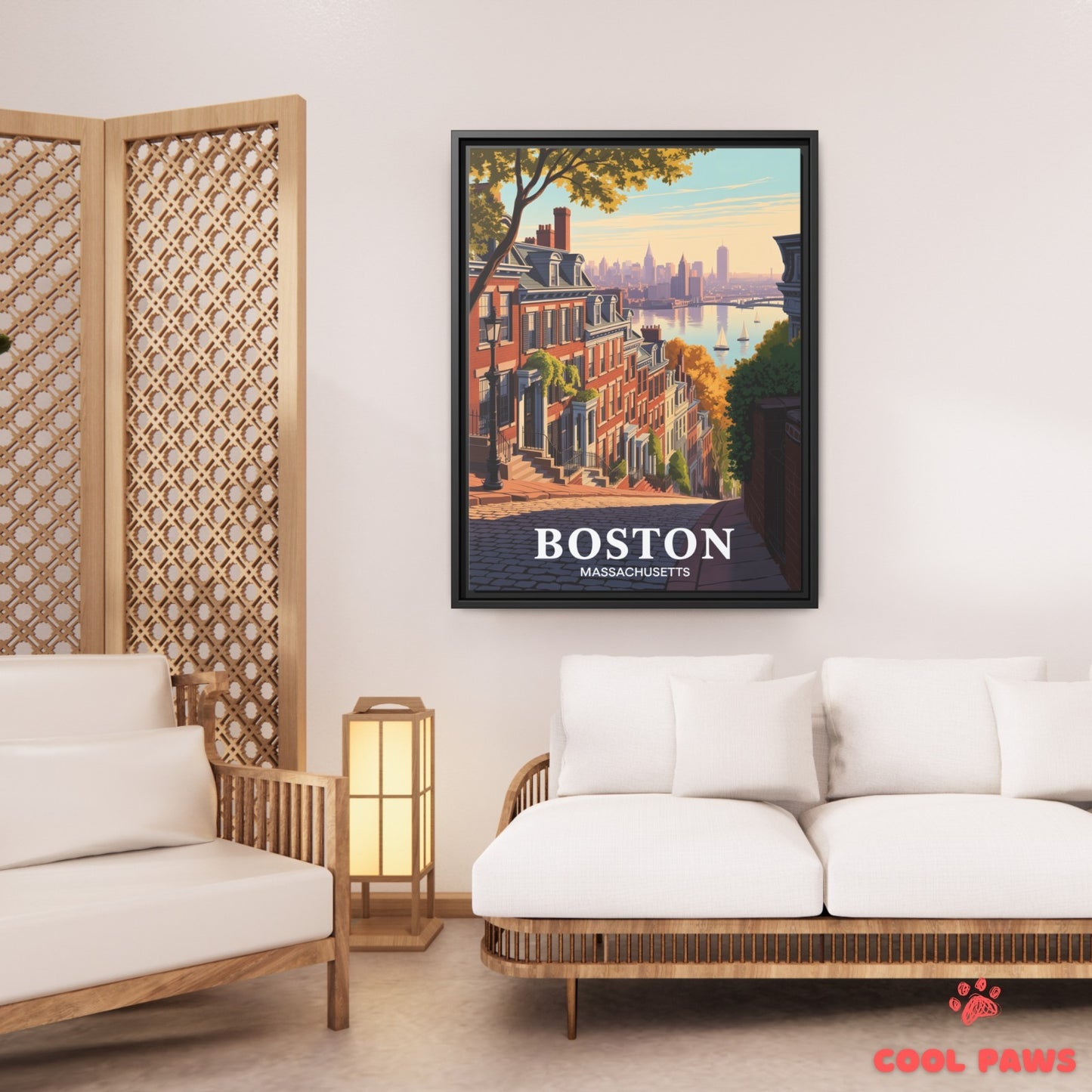 Boston Travel Print | Beacon Hill Massachusetts