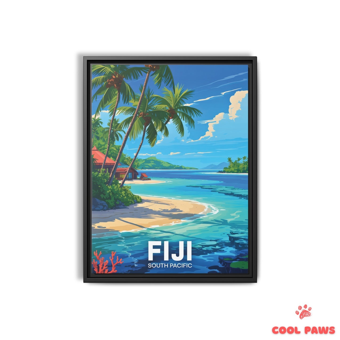 Fiji Travel Print | White sand beach