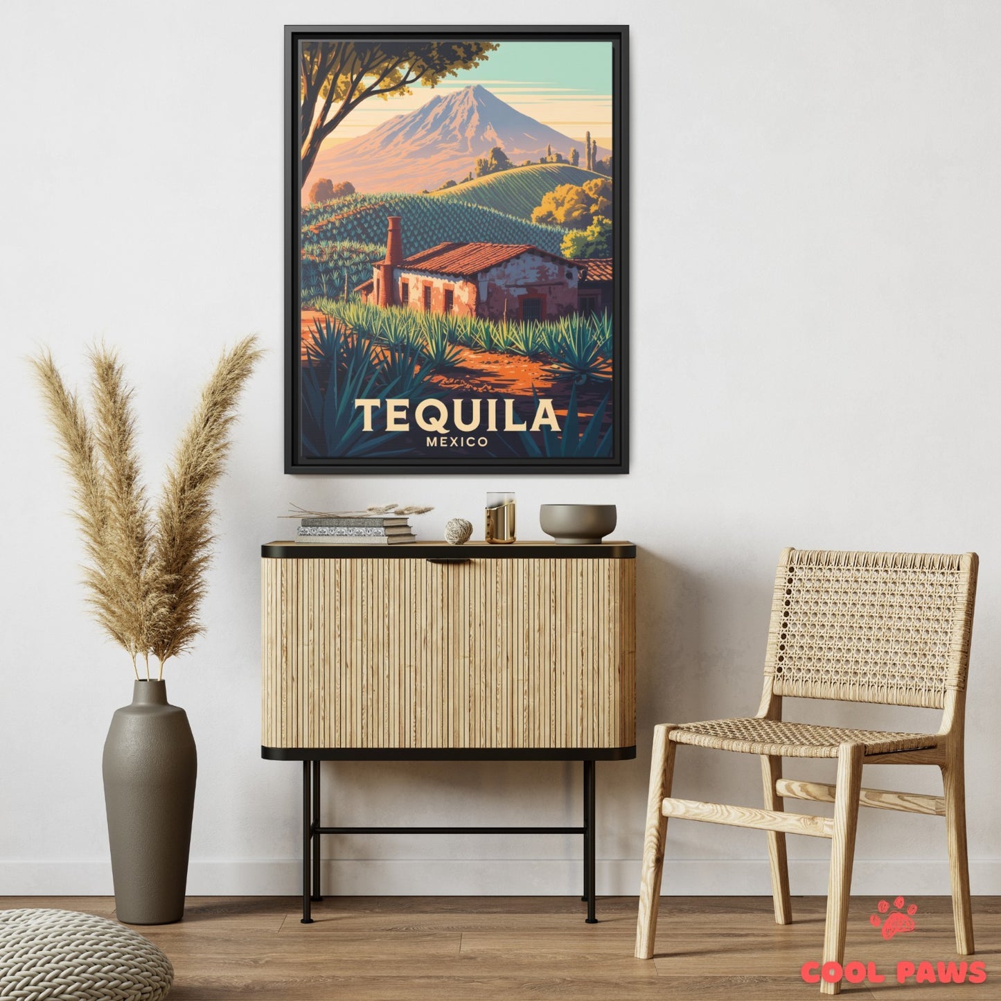 Tequila Travel Print | Agave Fields and Volcano