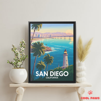 San Diego Travel Print | Cabrillo Lighthouse California