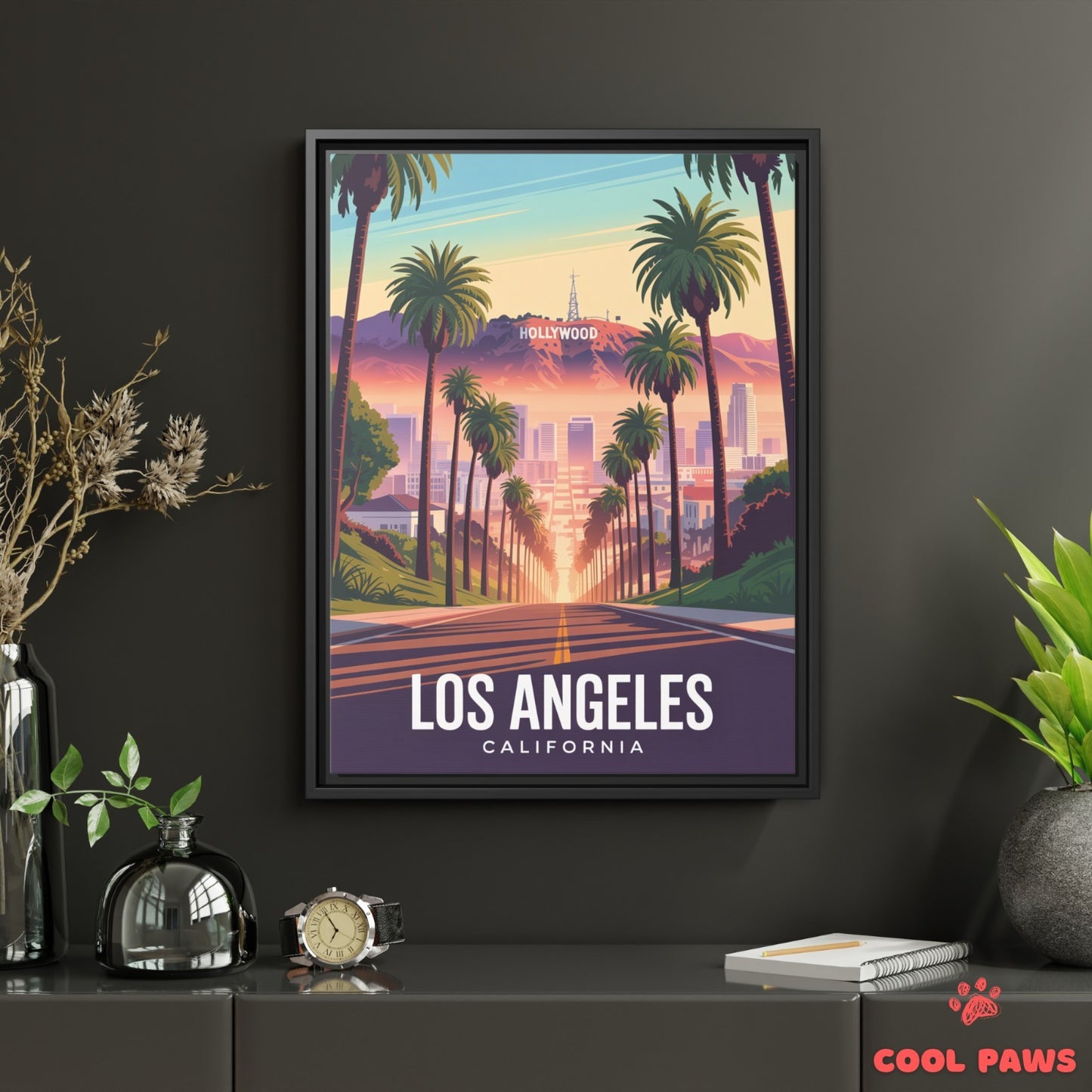 Los Angeles Travel Print | Hollywood Sign California