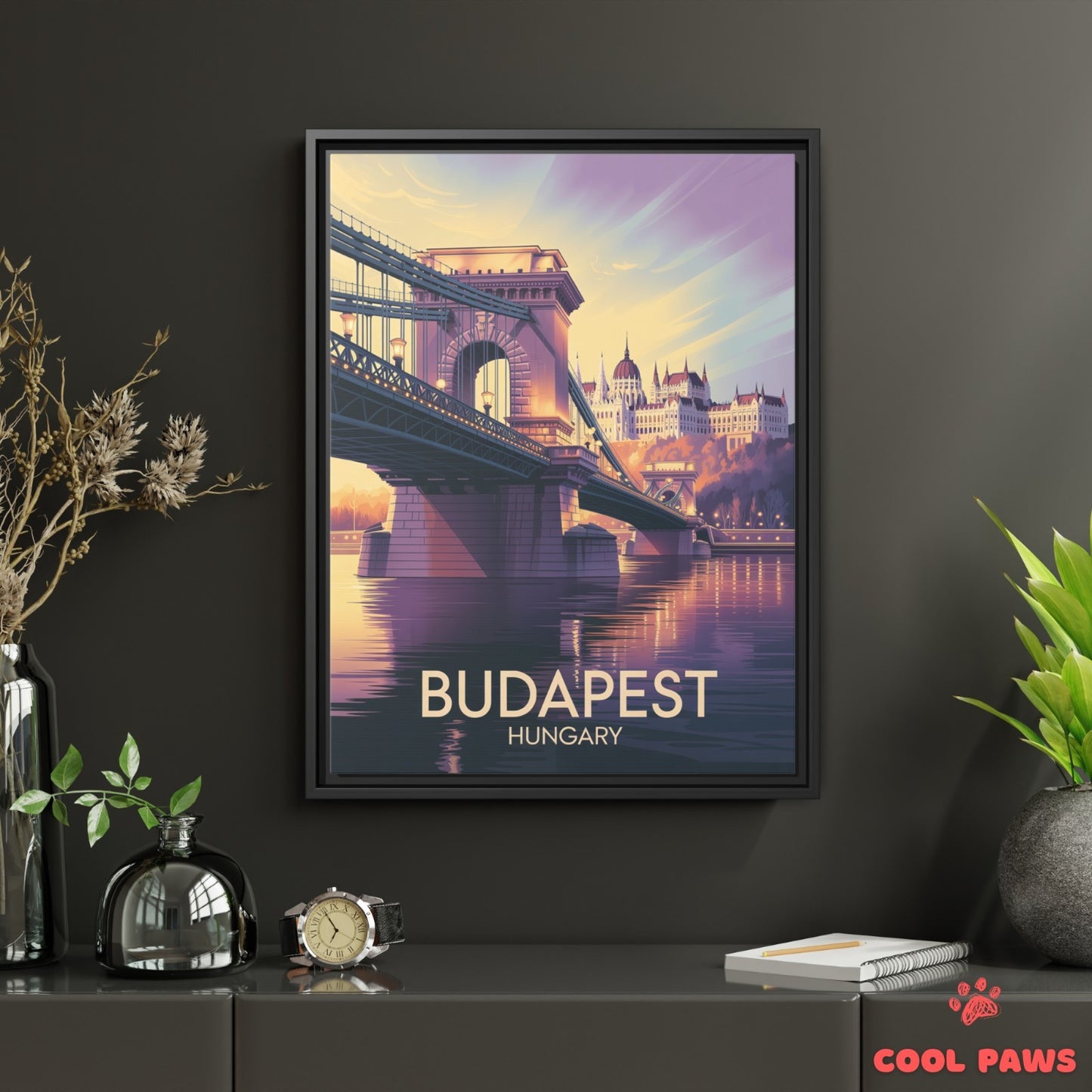 Budapest Travel Print | Hungarian Chain Bridge | Hungary
