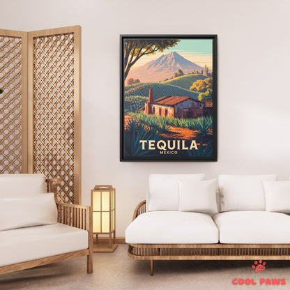Tequila Travel Print | Agave Fields and Volcano