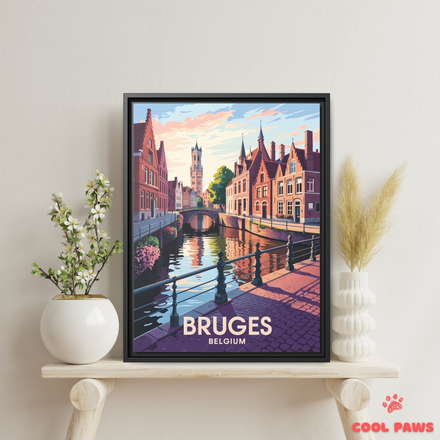 Bruges Travel Print | Dutch/Flemish Belfry Tower | Belgium