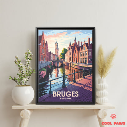 Bruges Travel Print | Dutch/Flemish Belfry Tower | Belgium