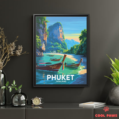 Phuket Travel Print | Longtail boats | Thailand