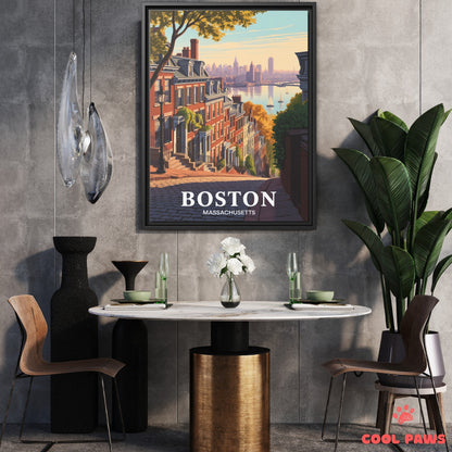 Boston Travel Print | Beacon Hill Massachusetts