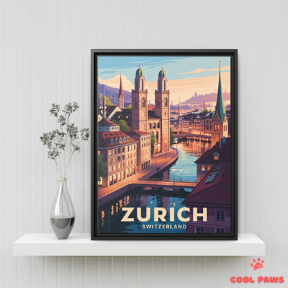 Zurich Travel Print | Swiss Grossmünster | Switzerland