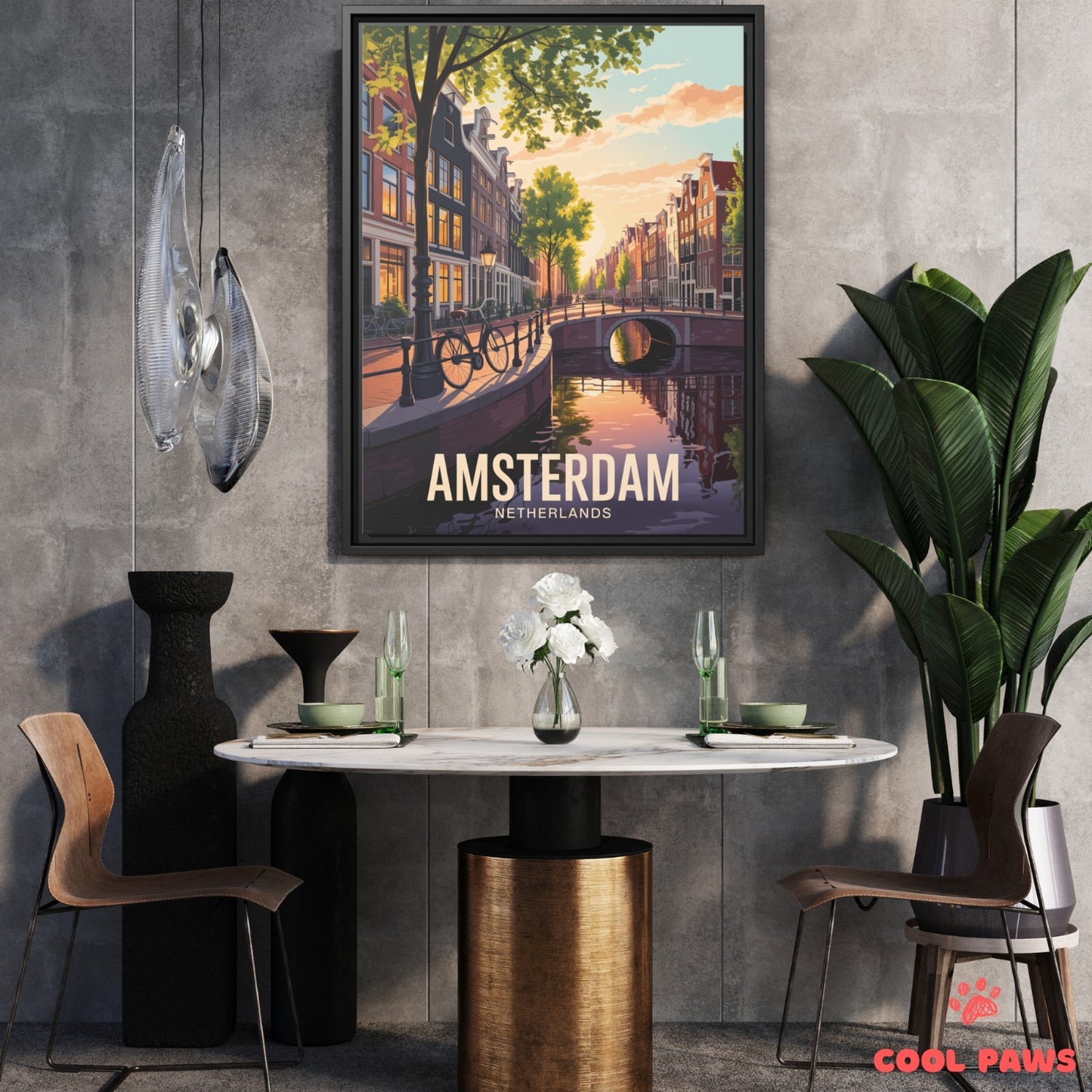 Amsterdam Travel Print | Dutch Canal Houses | Netherlands