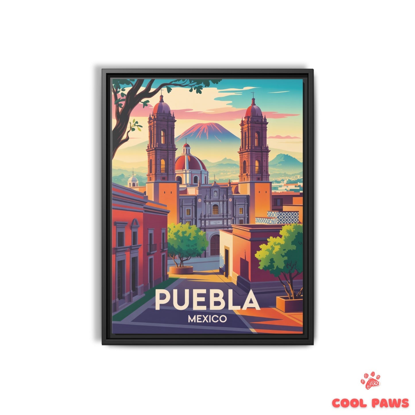 Puebla Travel Print | Puebla Cathedral