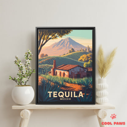 Tequila Travel Print | Agave Fields and Volcano